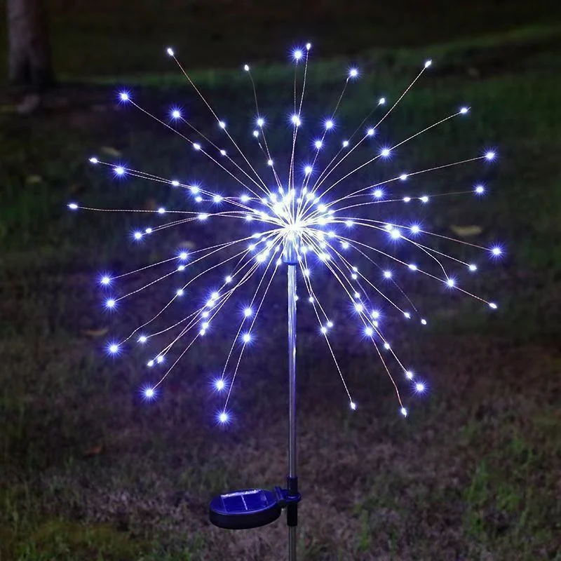 Wunderkerzen-Stil Solarbetriebene LED-Gartenstecker mit dynamischem Feuerwerkseffekt Skanto