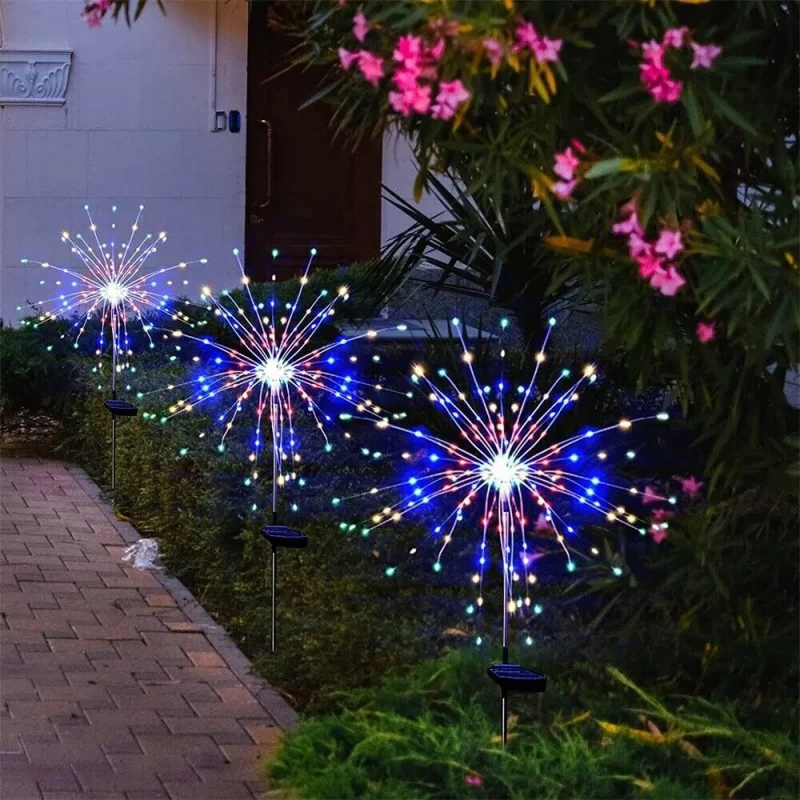 Wunderkerzen-Stil Solarbetriebene LED-Gartenstecker mit dynamischem Feuerwerkseffekt Skanto