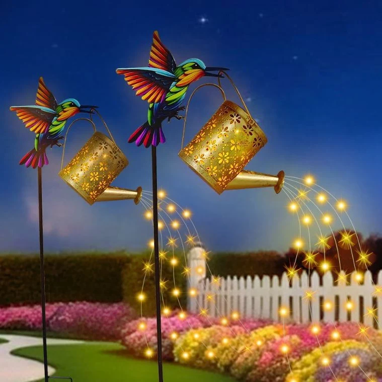Dekorativer Kolibri-Solar-Gartenstecker mit Hängelampe Skanto