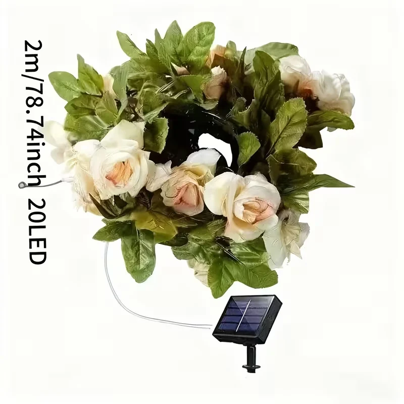 Skanto Künstliche Rosenranke LED-Lichterkette Wasserdichter Kupferdraht Skanto