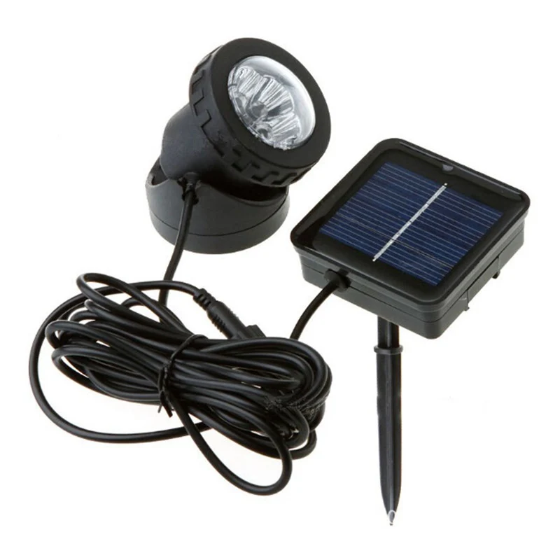 Verstellbarer Solar-LED-Landschaftsstrahler mit externem Solarpanel und verlängertem Niedervoltkabel Skanto