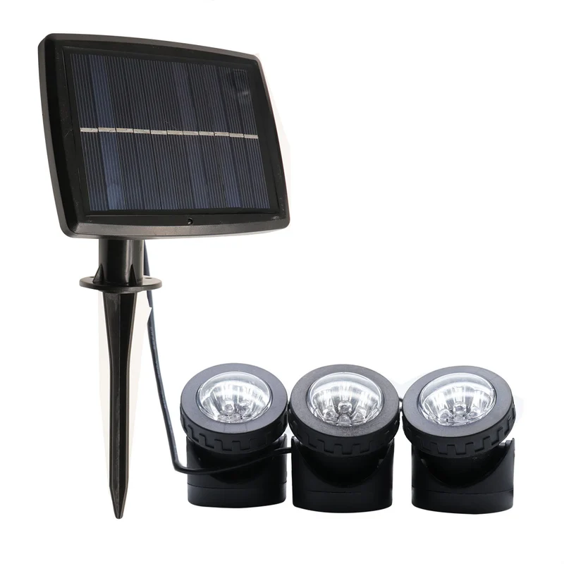 Verstellbare Solar-Gartenstrahler für den Außenbereich mit externem Photovoltaik-Panel und verstellbarem Erdspieß Skanto