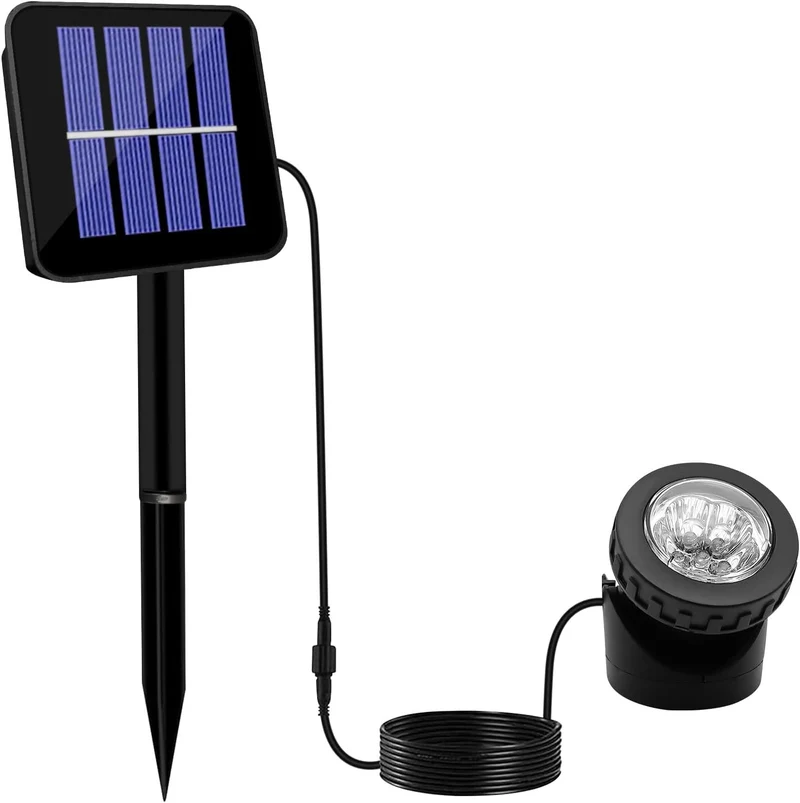 Verstellbare Solar-Gartenstrahler für den Außenbereich mit externem Photovoltaik-Panel und verstellbarem Erdspieß Skanto