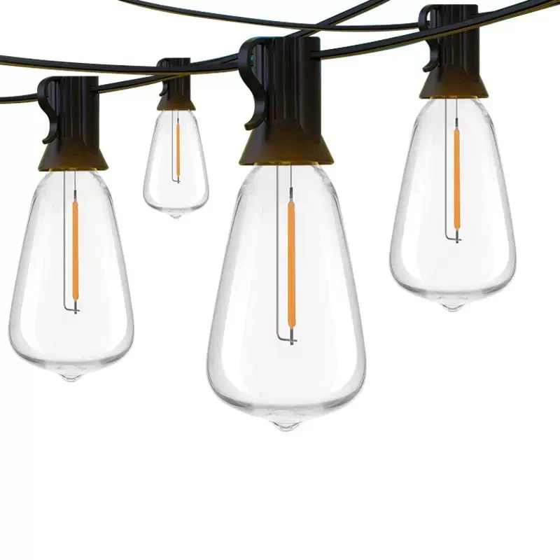 Vintage LED-Lichterkette für den Außenbereich mit bruchsicheren Tropfenbirnen und robusten, wetterfesten Kabeln Skanto