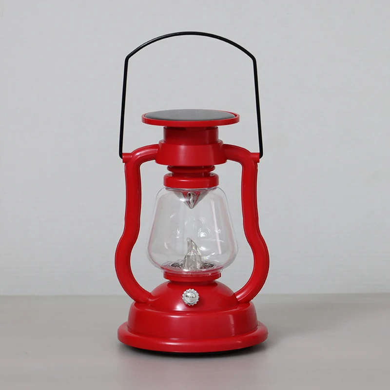 Antik-inspirierte Solar-LED-Laterne mit Glaskuppel und Metallgriff Skanto