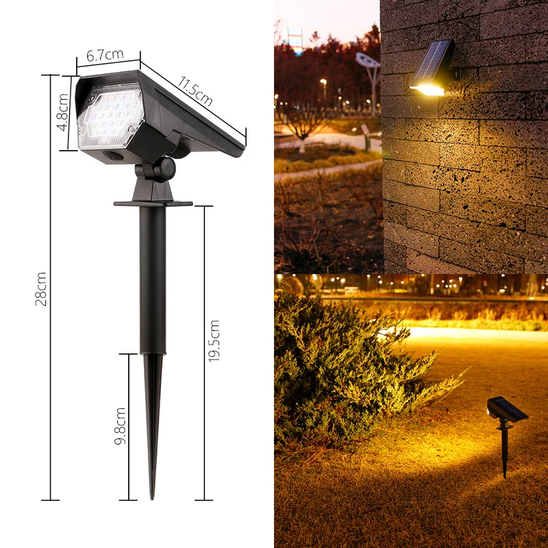 Verstellbarer Solar-LED-Landschaftsstrahler mit Erdspieß Skanto