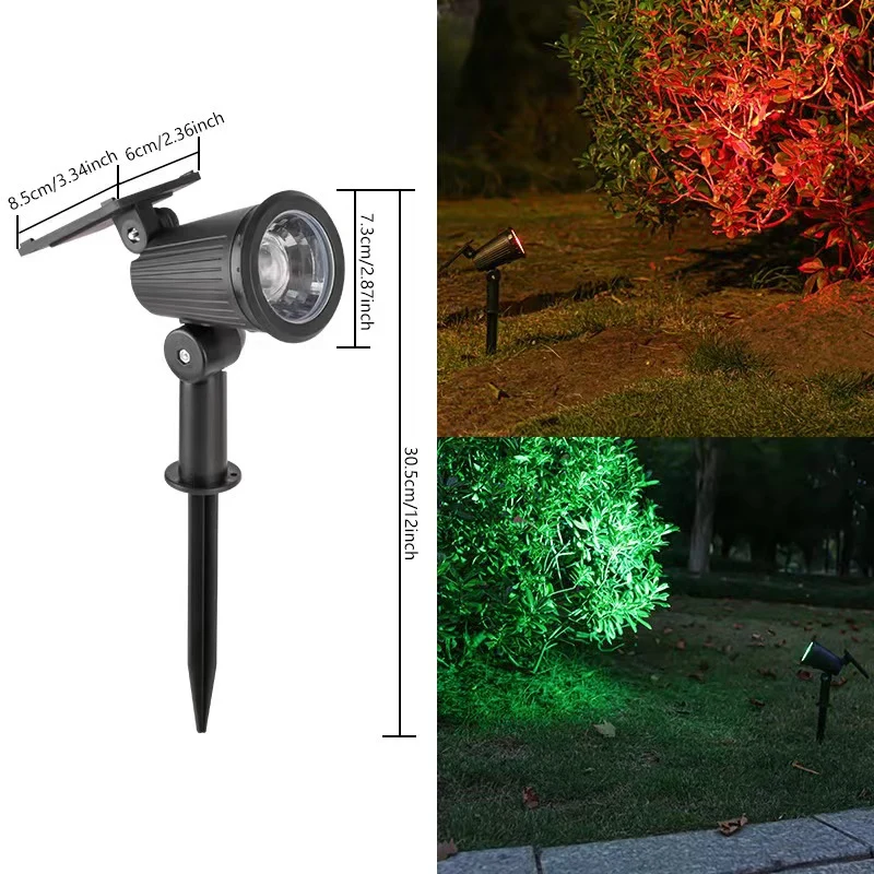 Verstellbarer Solar-LED-Gartenstrahler mit Erdspieß, schwenkbarem Kopf, integriertem Solarpanel und wetterfestem Gehäuse Skanto