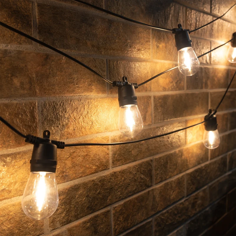 Vintage LED Filament Globus Lichterkette Outdoor Terrassen-Glühbirnen-Girlande Skanto