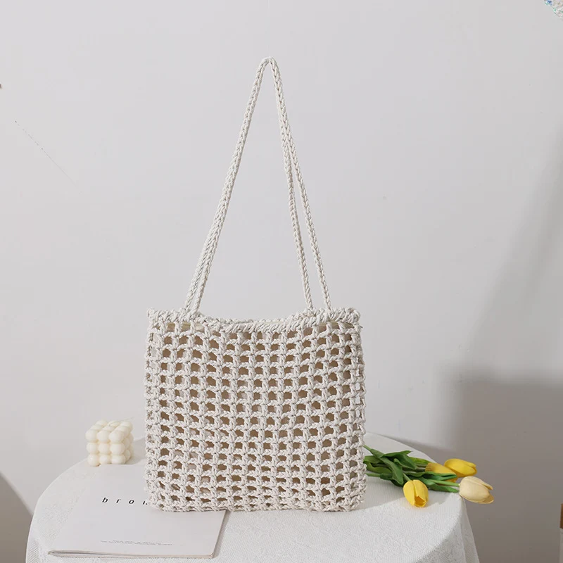 Handgefertigte Baumwolltasche mit dekorativem Netzdesign Skanto