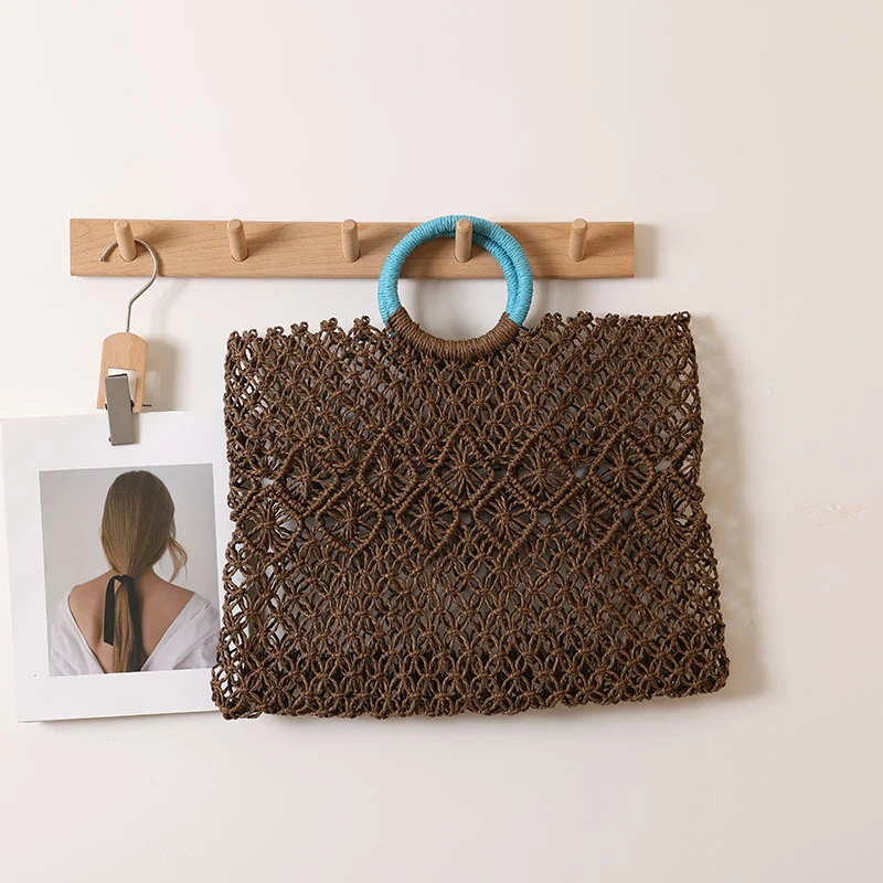 Elegante und handgemachte Makramee-Korbtasche Skanto
