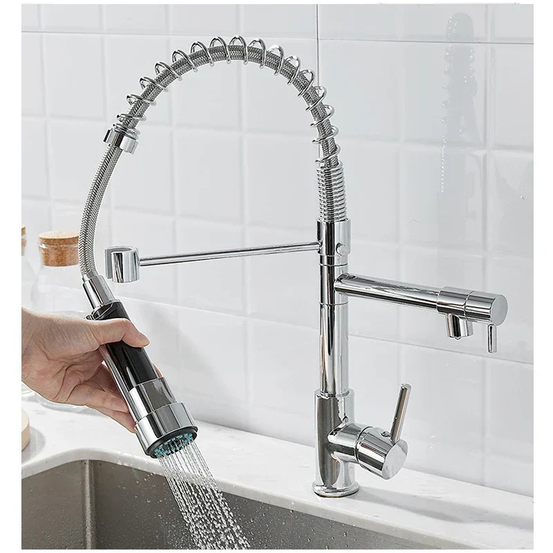 Armatur mit Doppelauslauf – Hochwertige Armatur für flexibles Spülen, einfache Installation, ideal für moderne Küchen, schwenkbar und langlebig | Skanto