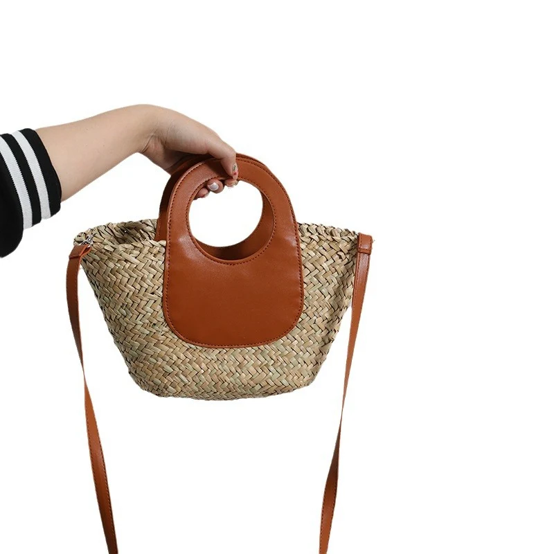 Moderne Handtasche mit kombiniertem Ledergriff Skanto