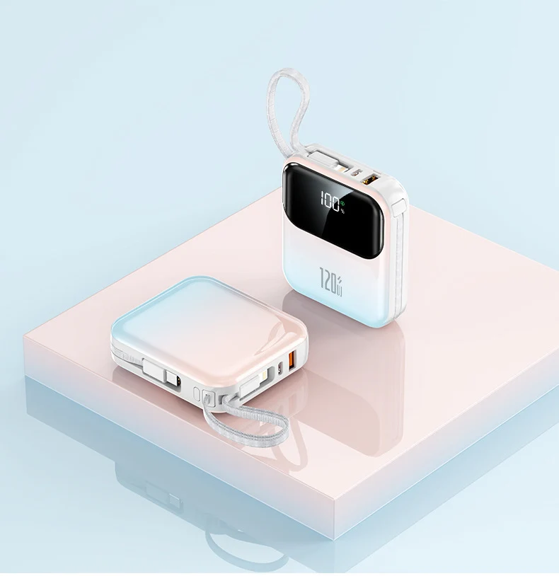 Kompakte Powerbank mit Digitalanzeige und Schnellladefunktion Skanto
