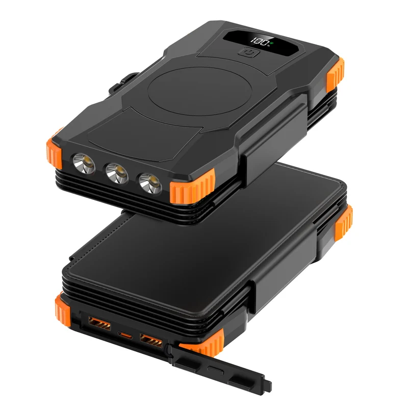 Hochleistungs-Solar-Powerbank mit integrierter LED-Beleuchtung Skanto