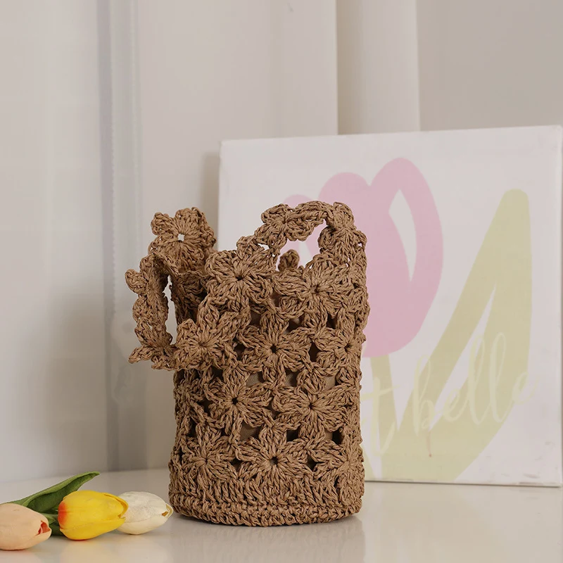 Handgemachte Makramee-Tasche im Blumendesign Skanto