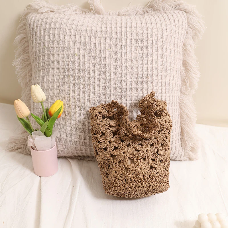 Handgemachte Makramee-Tasche im Blumendesign Skanto