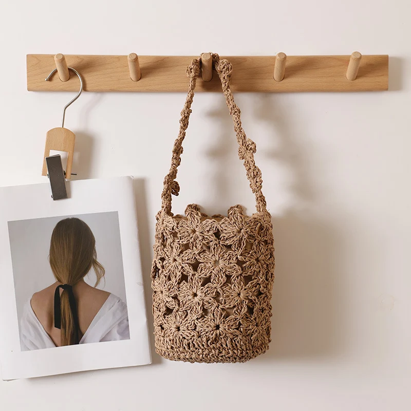 Handgemachte Makramee-Tasche im Blumendesign Skanto