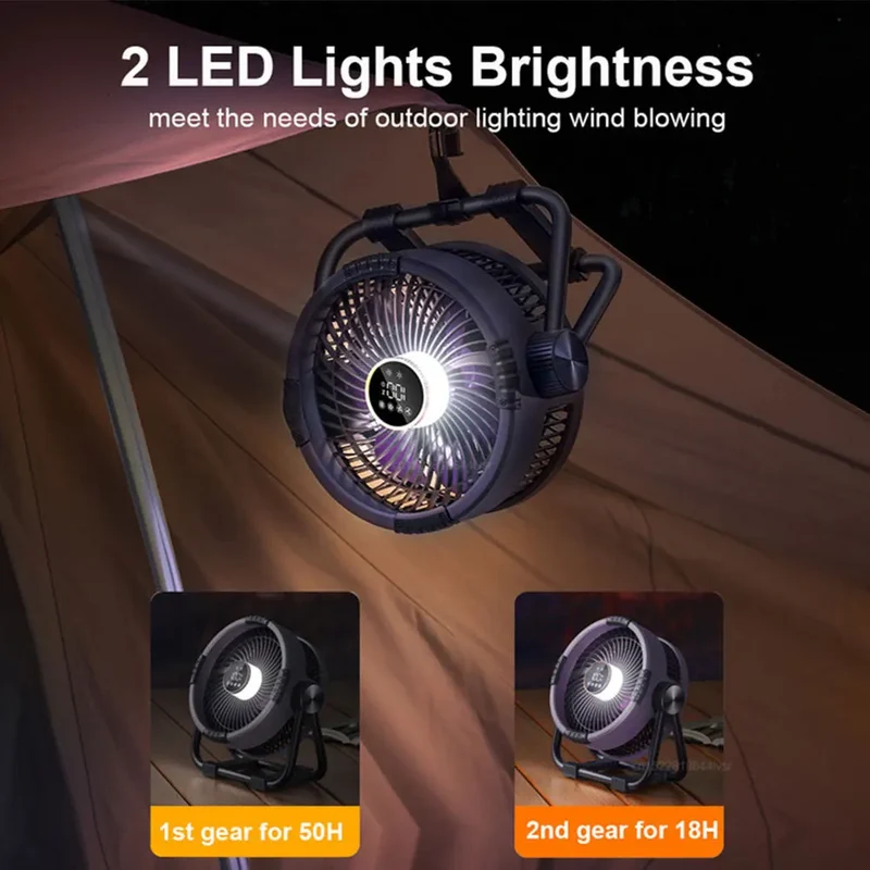 Skanto Campingventilator mit 20 000mAh Akku, LED-Licht & Fernbedienung - WindMate | Skanto
