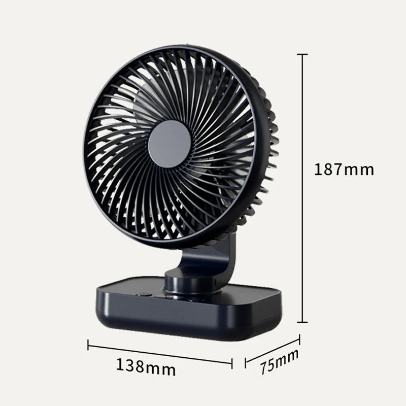 Tragbarer, wiederaufladbarer USB-Schreibtischventilator mit 4 Geschwindigkeiten | Skanto