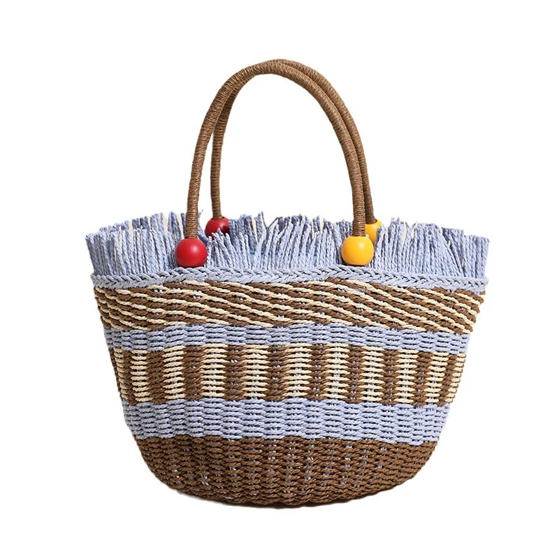 Stylische Tragetasche mit bunten Fransen Skanto