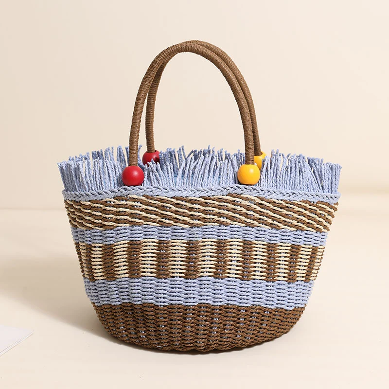 Stylische Tragetasche mit bunten Fransen Skanto