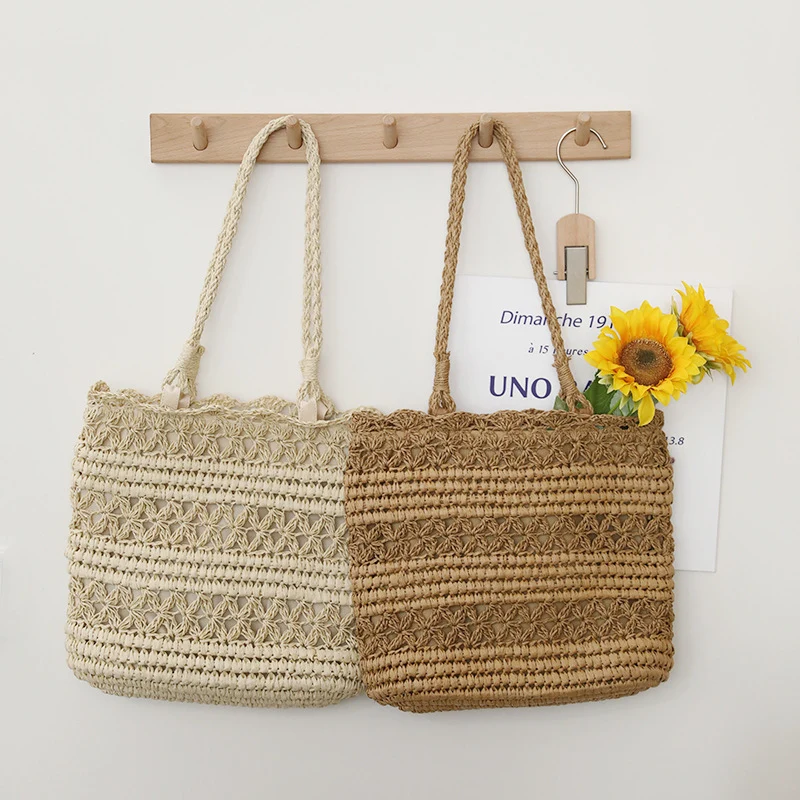 Handgeknüpfte Strandtasche im modernen Netzdesign Skanto