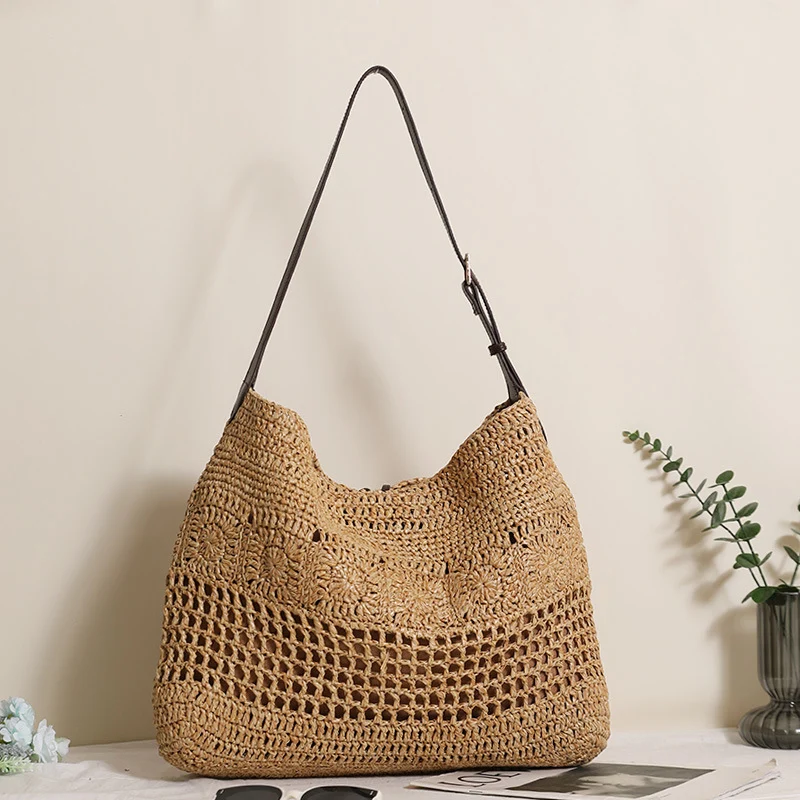 Handgeknüpfte Shopper-Tasche im modernen Netzdesign Skanto