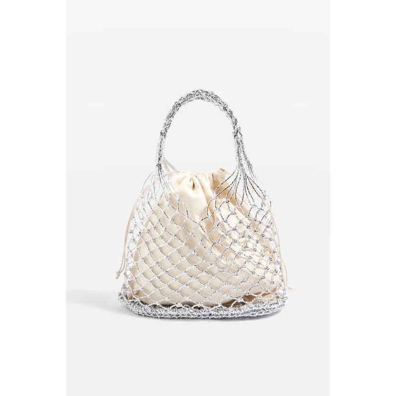 Handgeknüpfte Netztasche mit luxuriösem Futter Skanto