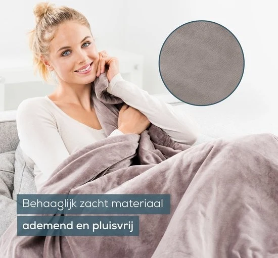 Beurer HD 75 Warmtedeken - Test: zeer goed - 180 x 130 cm - 6 Warmtestanden - Luxe elektrische bovendeken - Taupe