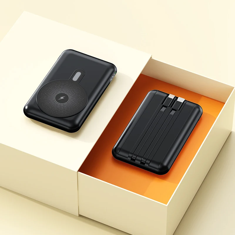 Tragbare Powerbank mit integrierter Schnelllade- und kabelloser Ladefunktion Skanto