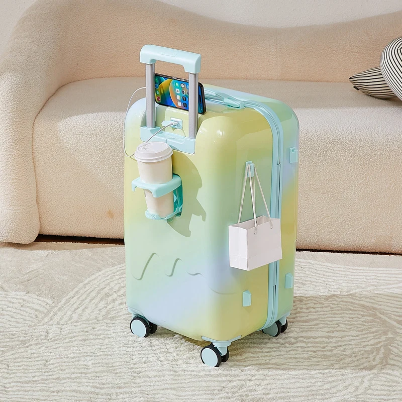 Unisex Kompakt-Smarter Hartschalen-Reisekoffer Skanto