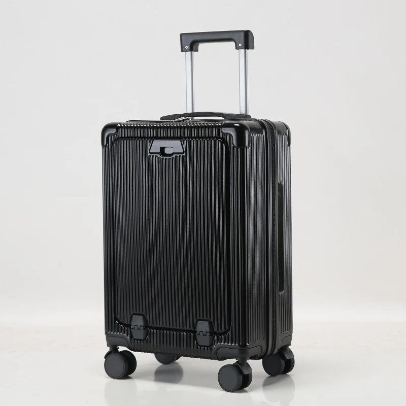 Unisex Premium Gerippter Kompakt-Spinner-Koffer Skanto