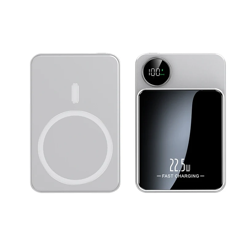 Tragbare Powerbank mit innovativer Leistungsanzeige und induktiver Ladefunktion Skanto