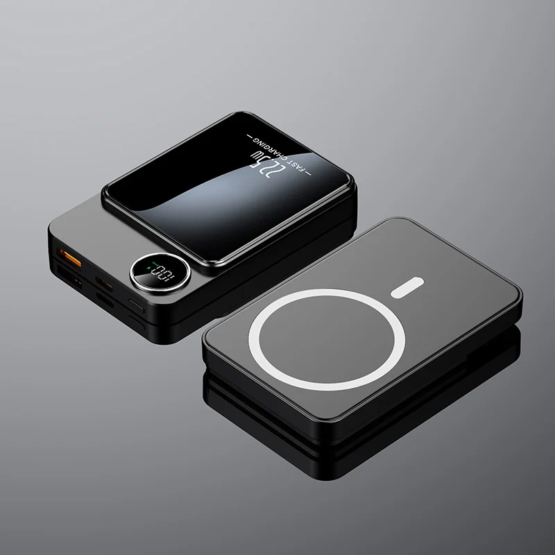 Tragbare Powerbank mit innovativer Leistungsanzeige und induktiver Ladefunktion Skanto