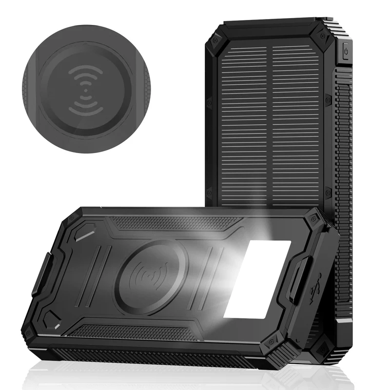 Solar Powerbank mit Schnellladefunktion und Wireless-Option Skanto