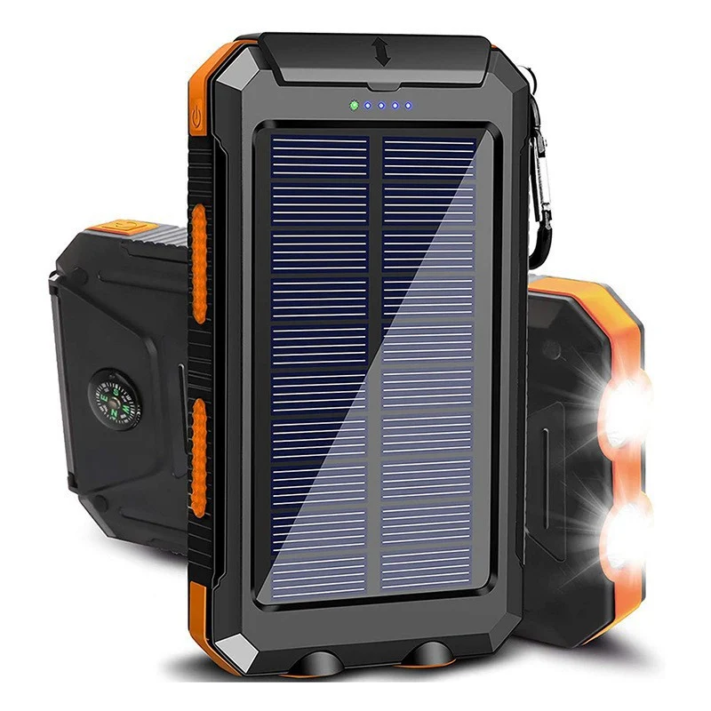 Solar Powerbank mit integriertem LED-Licht und Kompass Skanto