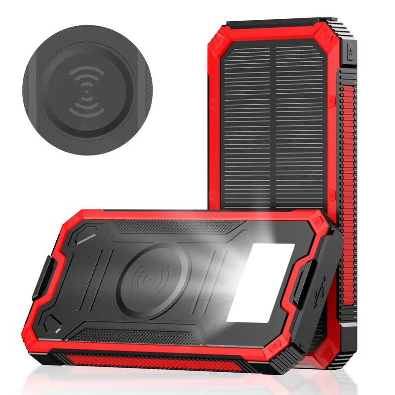 Tragbare Solar-Powerbank mit Schnellladefunktion und kabelloser Ladekompatibilität Skanto