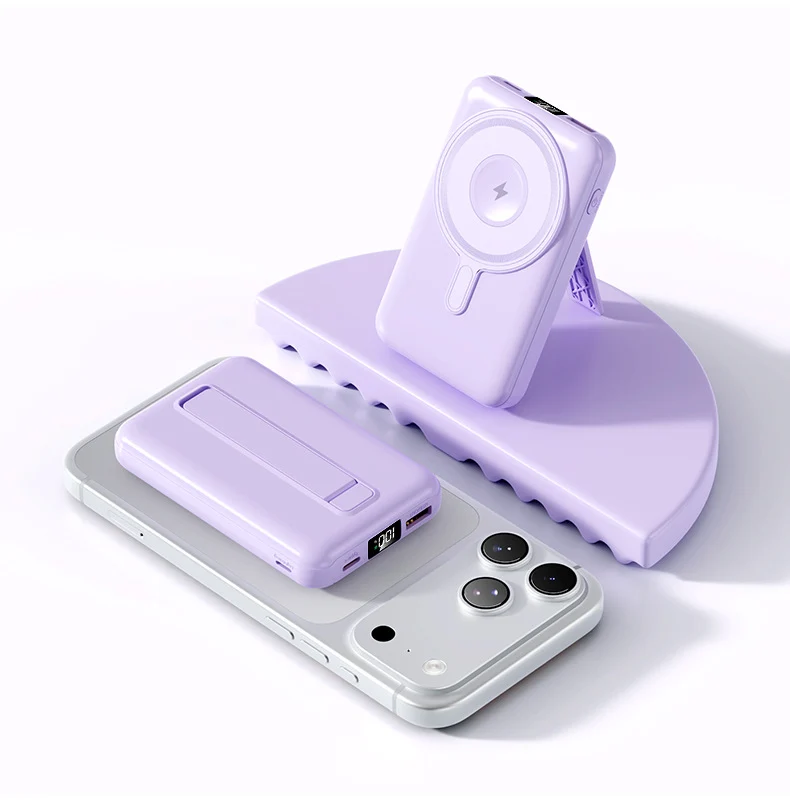 Kompakte magnetische Powerbank mit Standfunktion Skanto