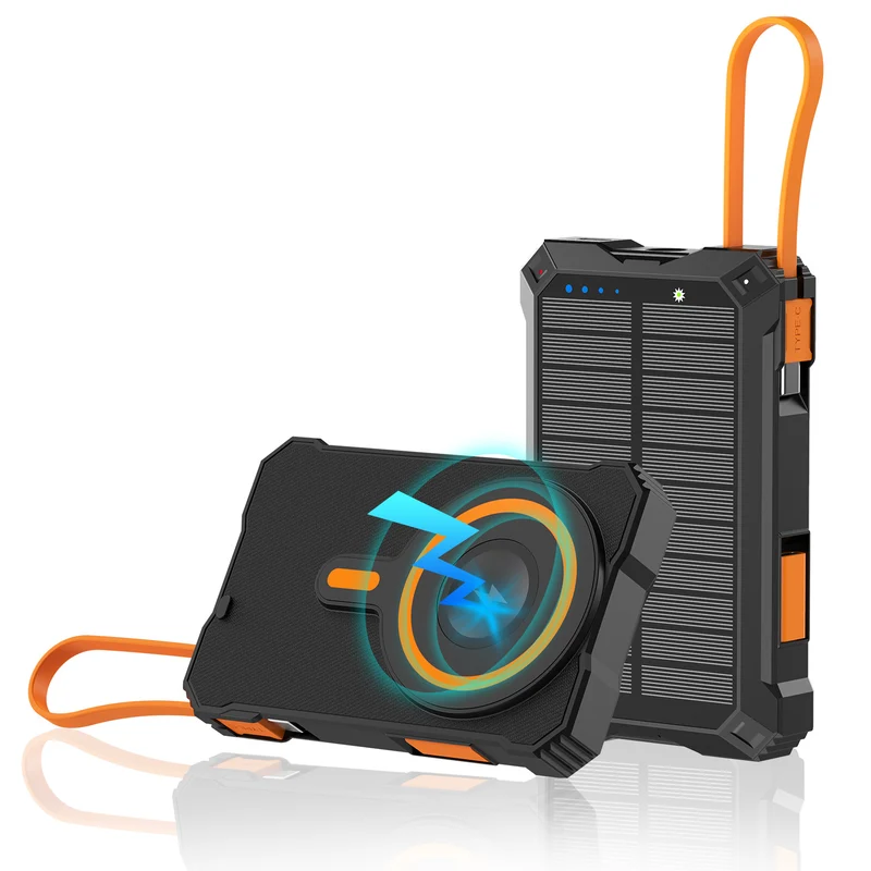 Solarbetriebene Powerbank mit kabellosem Ladegerät Skanto