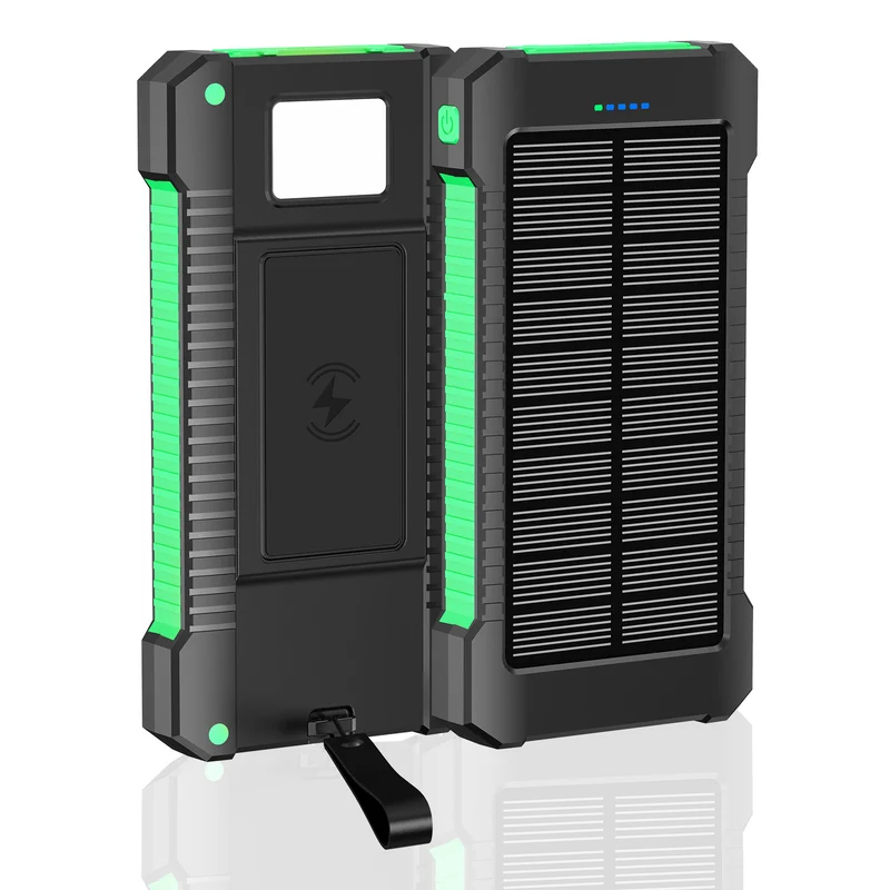 Solar-Powerbank mit Multifunktionsanschlüssen und LED-Licht Skanto
