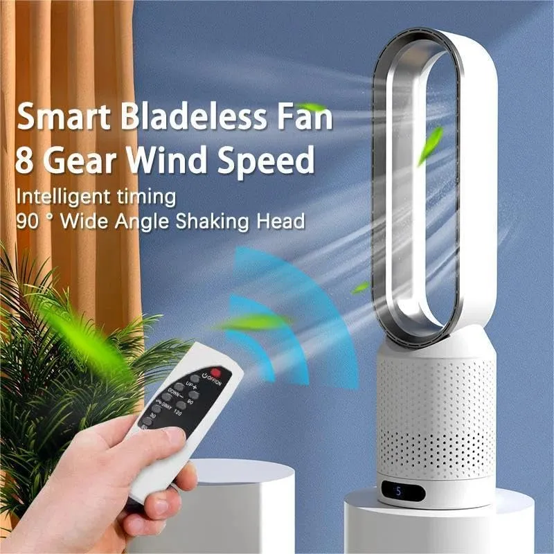 Tragbarer blattloser Ventilator mit Luftreinigung und Fernbedienung | Skanto