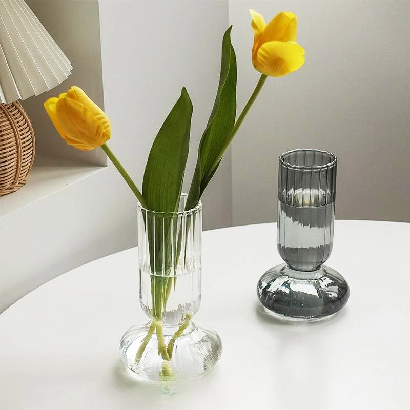Gestreifte Glaszylindervase | Skanto