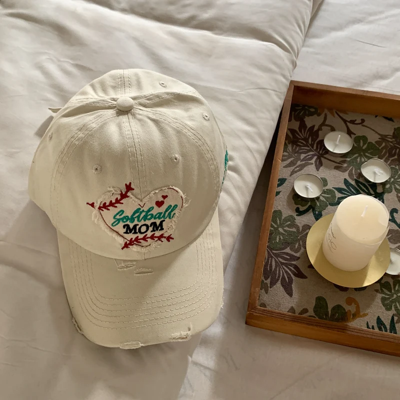 Bestickte Softball-Mama-Kappe für Damen Skanto