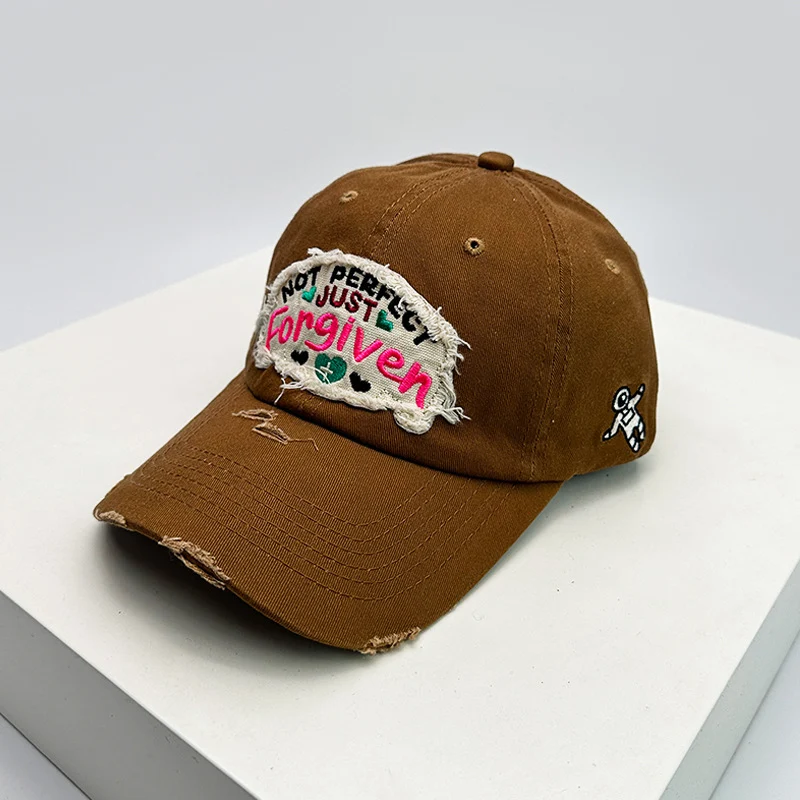 Damen Baseballkappe aus Baumwolle im Used-Look mit inspirierender Stickerei, Skanto