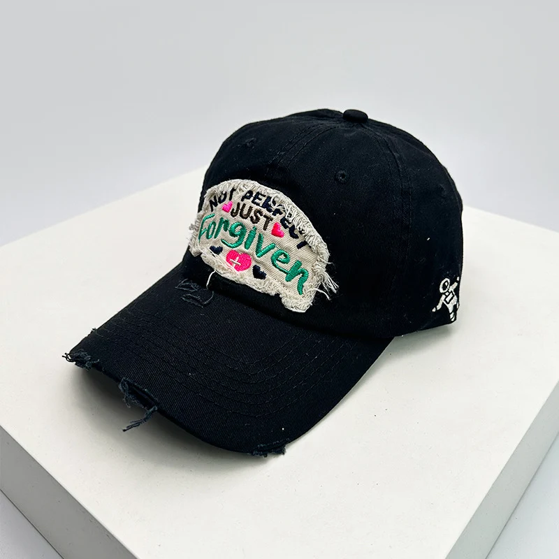 Damen Baseballkappe aus Baumwolle im Used-Look mit inspirierender Stickerei, Skanto