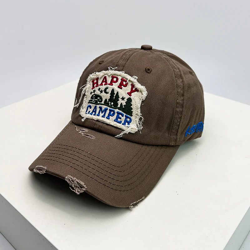 Herren Distressed Bestickte Campingkappe Skanto