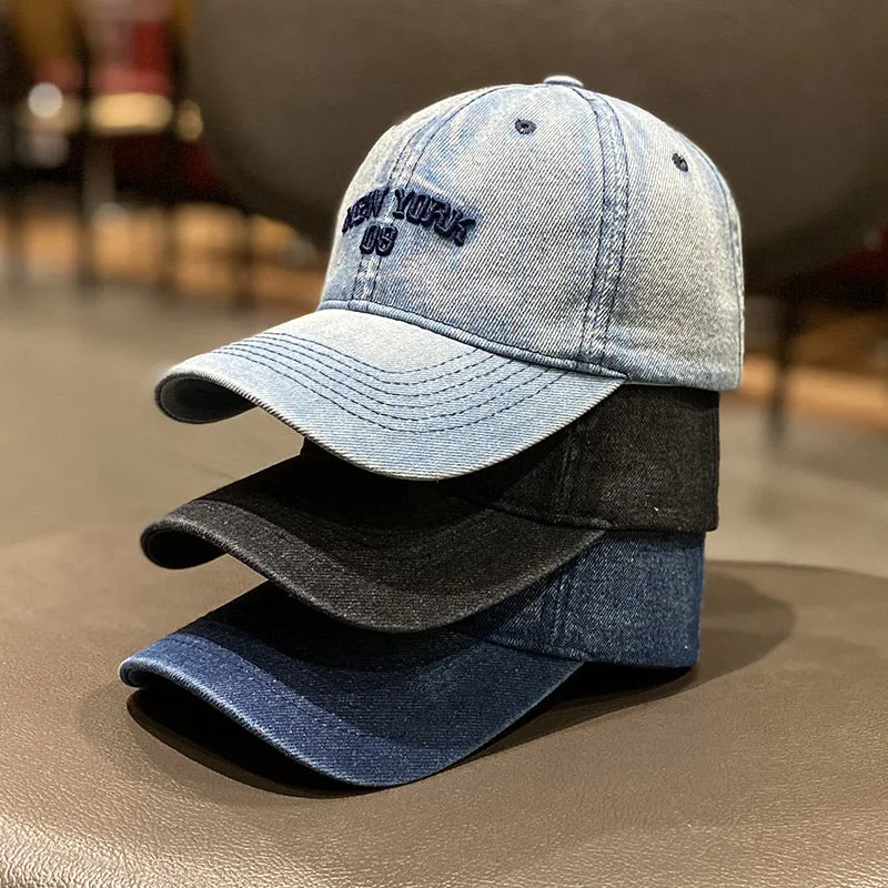 Herren Distressed Baseballkappe im Denim-Stil Skanto