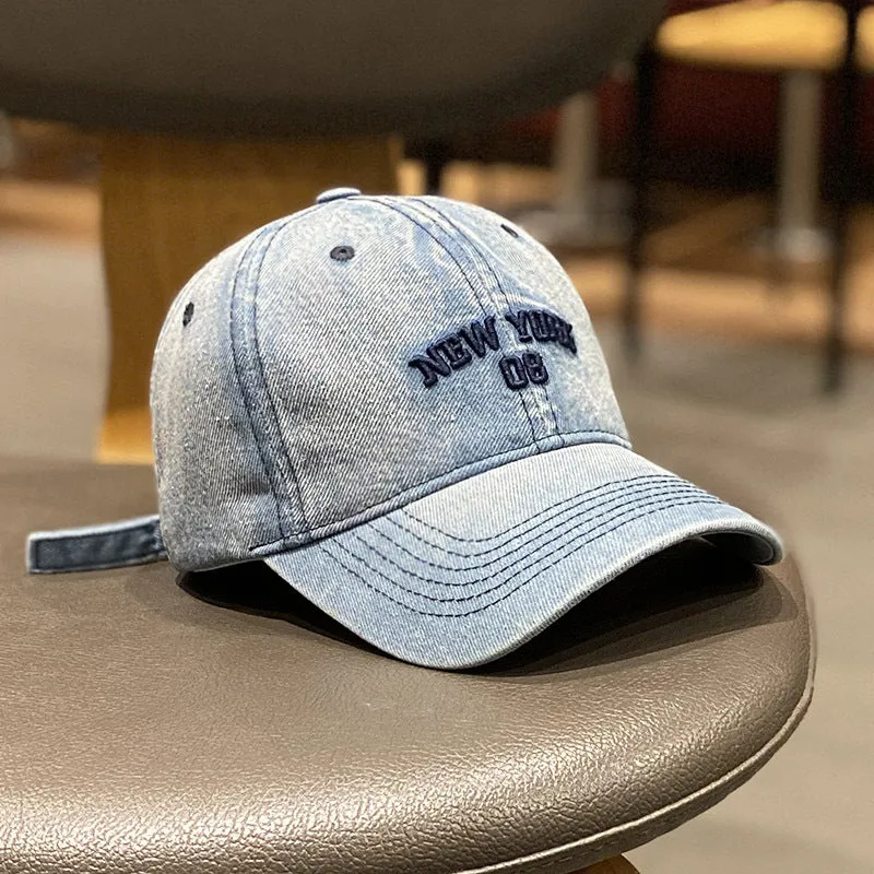 Herren Distressed Baseballkappe im Denim-Stil Skanto
