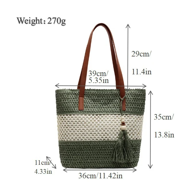 Strandtasche mit dekorativem Quastenanhänger Skanto