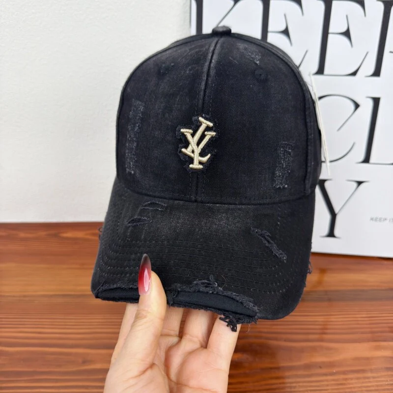 Herren Distressed Denim Verstellbare Baseballkappe Skanto